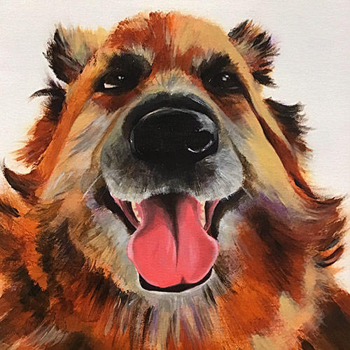 Commisioned painting of much loved pet dog - Ernie